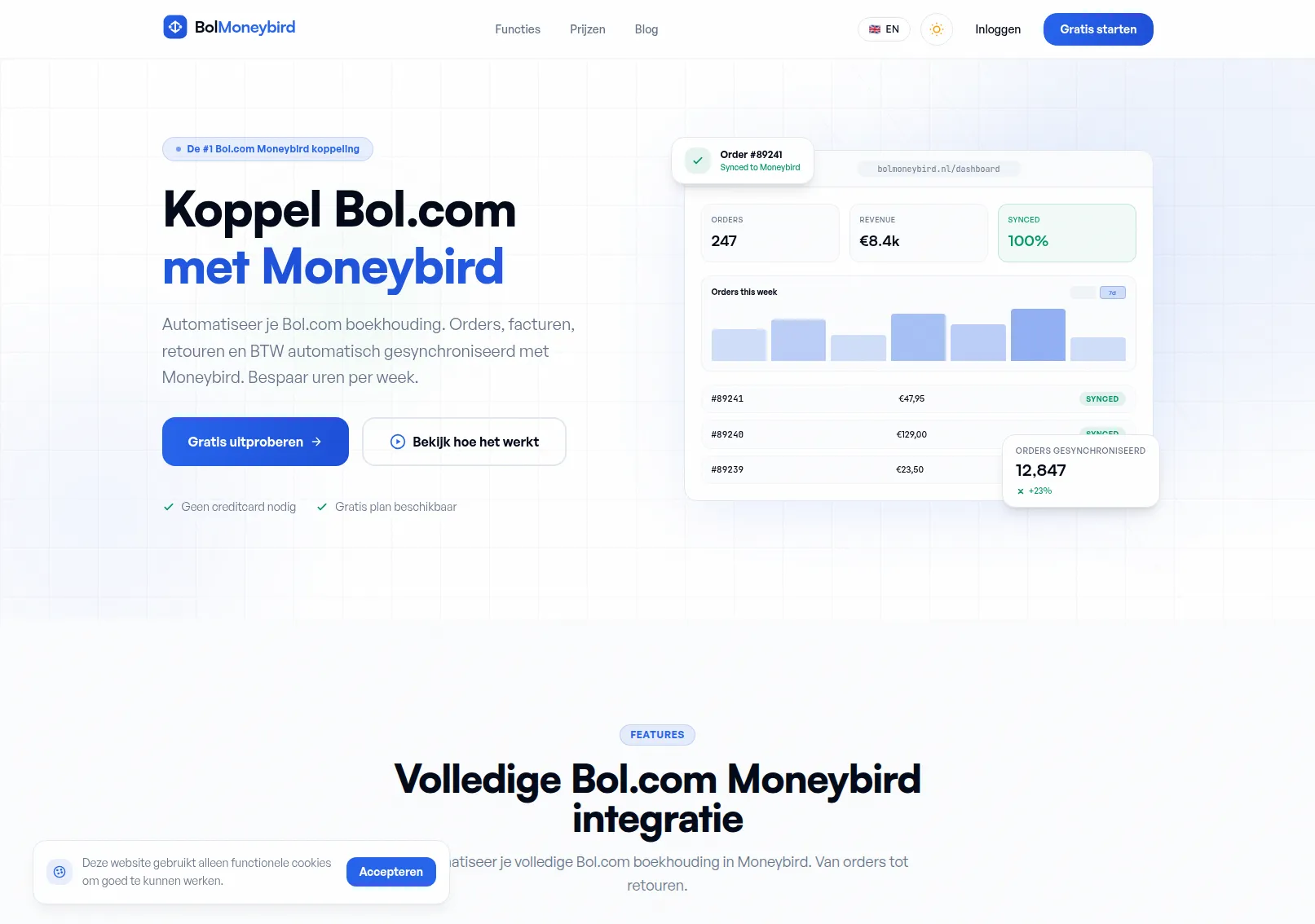 BolMoneybird Screenshot — Light
